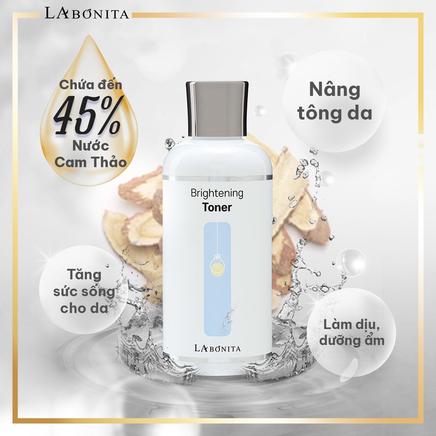 Toner Trắng Da &amp; Cấp Ẩm – La Bonita Brightening Toner 200ml