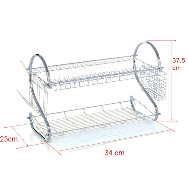 Kệ Úp Chén Inox Đa Năng 2 Tầng Hình Chữ