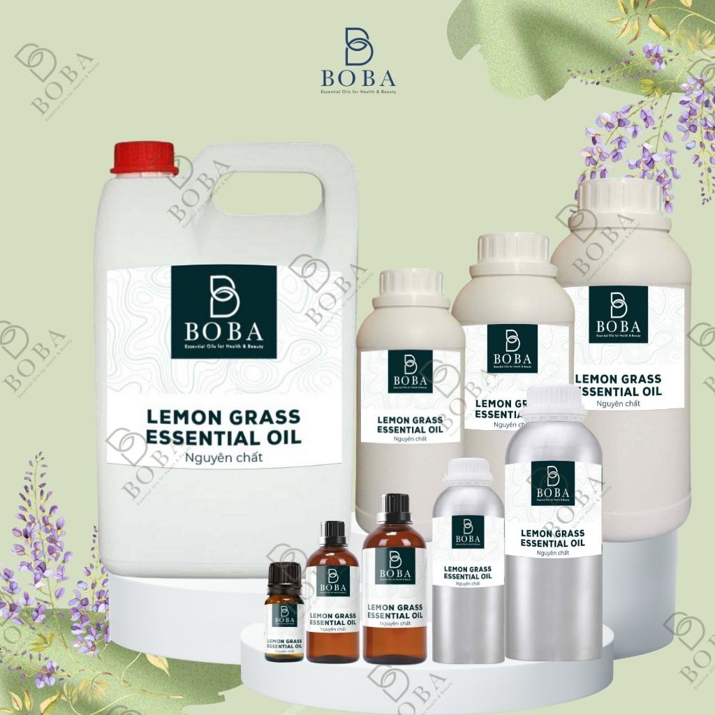 Tinh Dầu Sả Chanh BOBA Thơm Phòng, Khử Côn Trùng Chai Nhôm, Chai Nhựa Dung Tích 250,500 & 1000ML - BOBA NATURALS