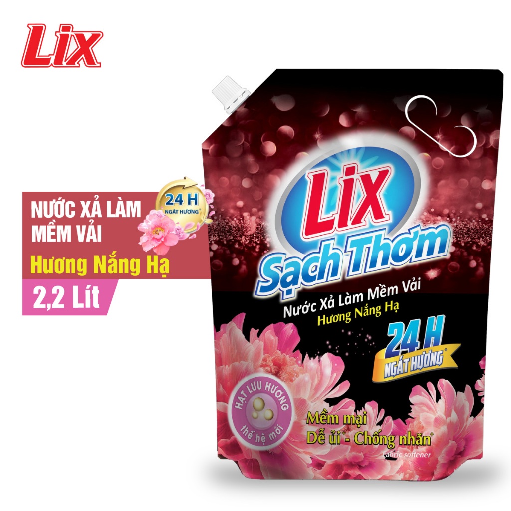 Túi nước xả vải Lix sạch thơm hương nắng hạ 2.2 lít L17602