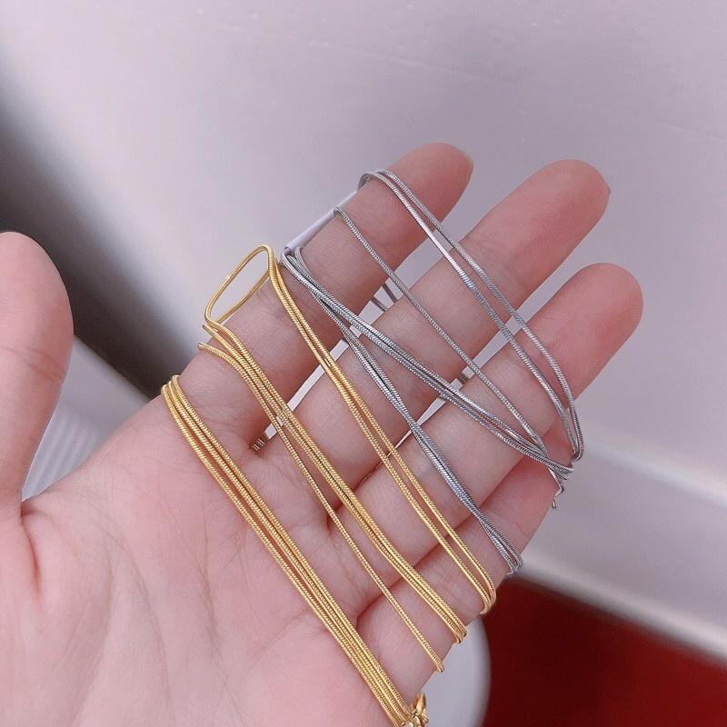 Dây chuyền mì cam kết không đen không gỉ Kami shop có thay móc tròn