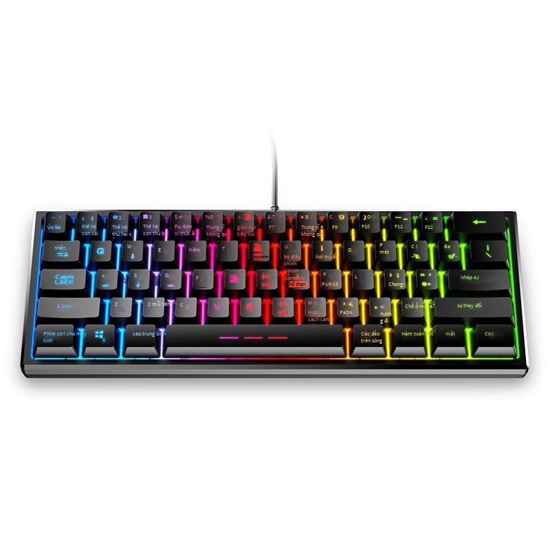 Giá thấp nhất FV-61 cảm giác cơ bàn phím 61 ký tự phím RGB phát sáng máy tính có dây máy tính để bàn máy tính xách tay chơi game