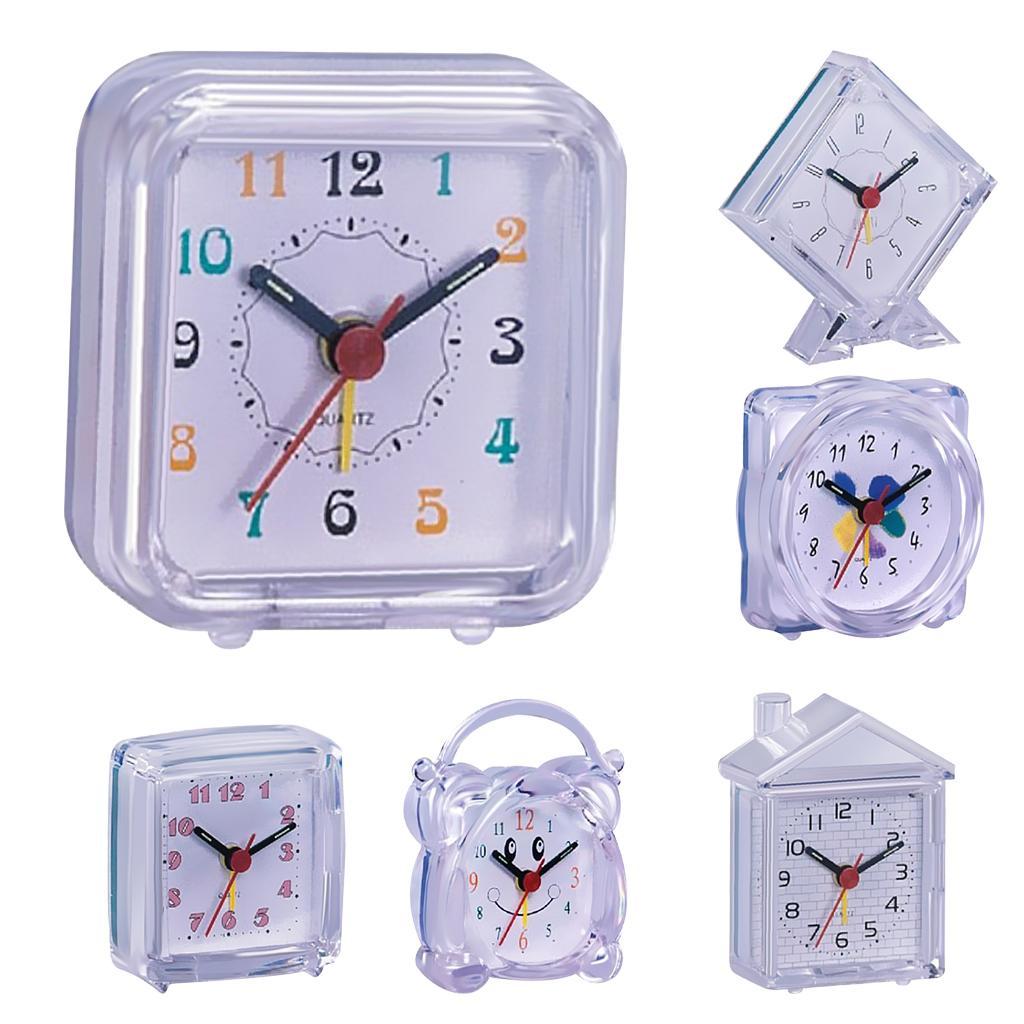 Mini Travel Alarm Clock Portable Table Desk Snooze Clock with Night Light 01