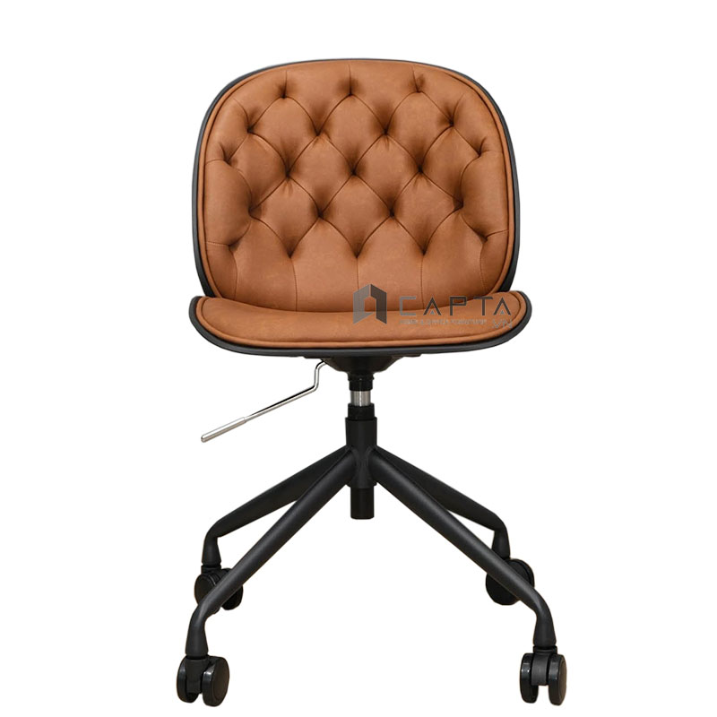 Ghế xoay làm việc tại nhà Beetle 7-P1 Nội thất Capta Ghế văn phòng nhỏ gọn lưng nhựa nệm PVC chân tăng giảm độ cao hiện đại