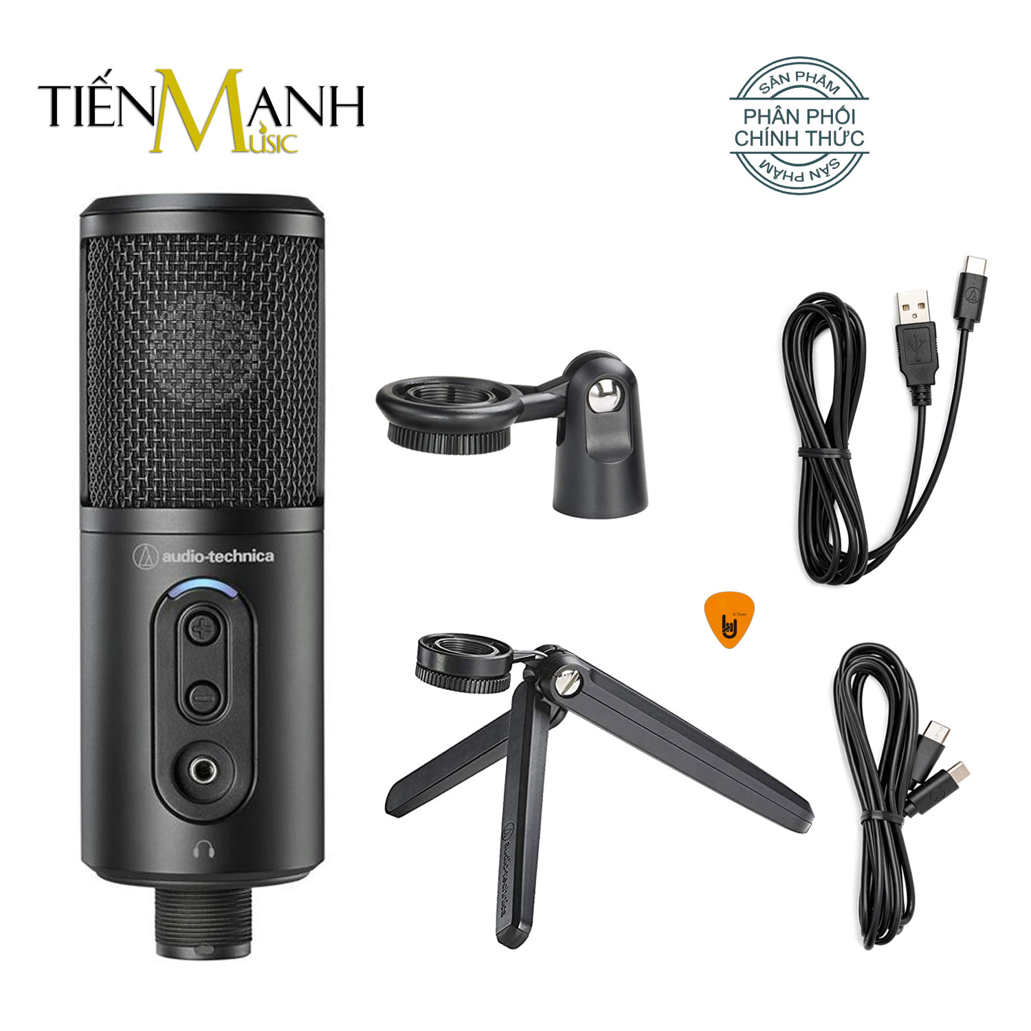 Micro Audio Technica ATR2500X USB Mic Thu âm Phòng Studio ATR2500, Microphone Cardioid Condenser ATR2500x-USB Hàng Chính Hãng - Kèm Móng Gẩy DreamMaker