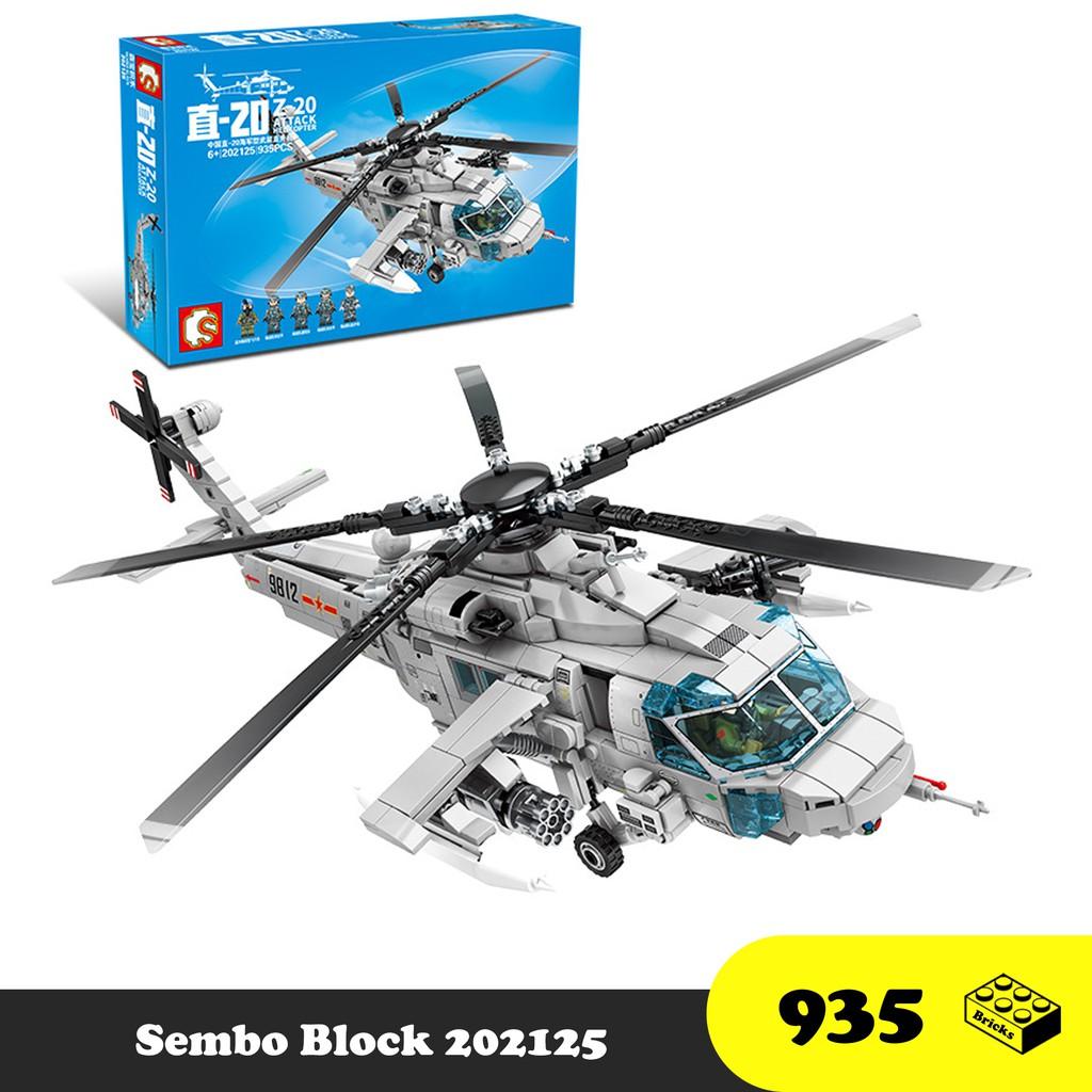 Sembo Block 202125 Máy bay Trực thăng tấn công Z-20 - Đồ chơi lắp ráp máy bay chiến đấu