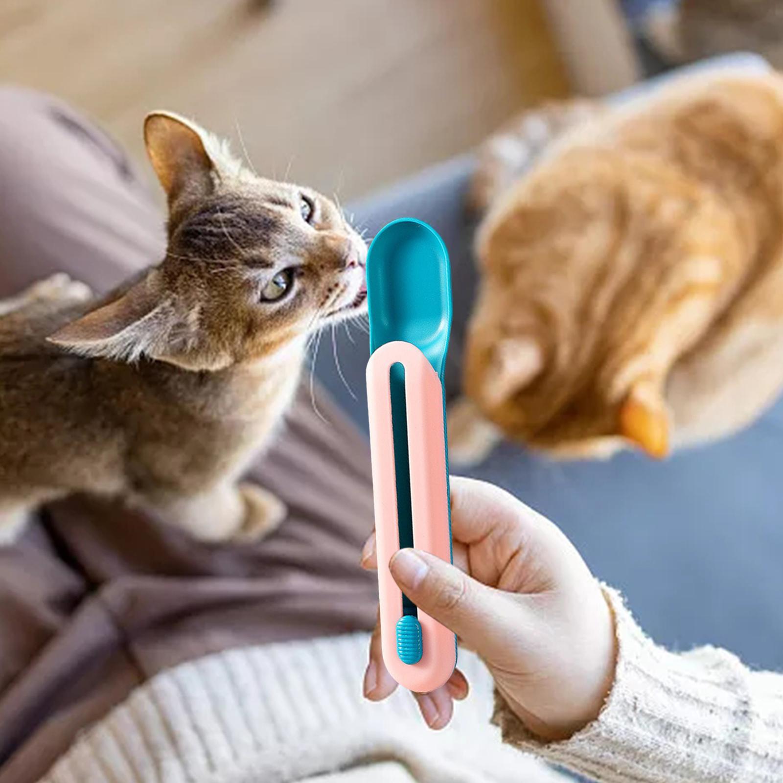 Pet Feeder Cat Strip Squeeze Spoon for Lickable Cat Treats Pet Liquid Snack Feeding