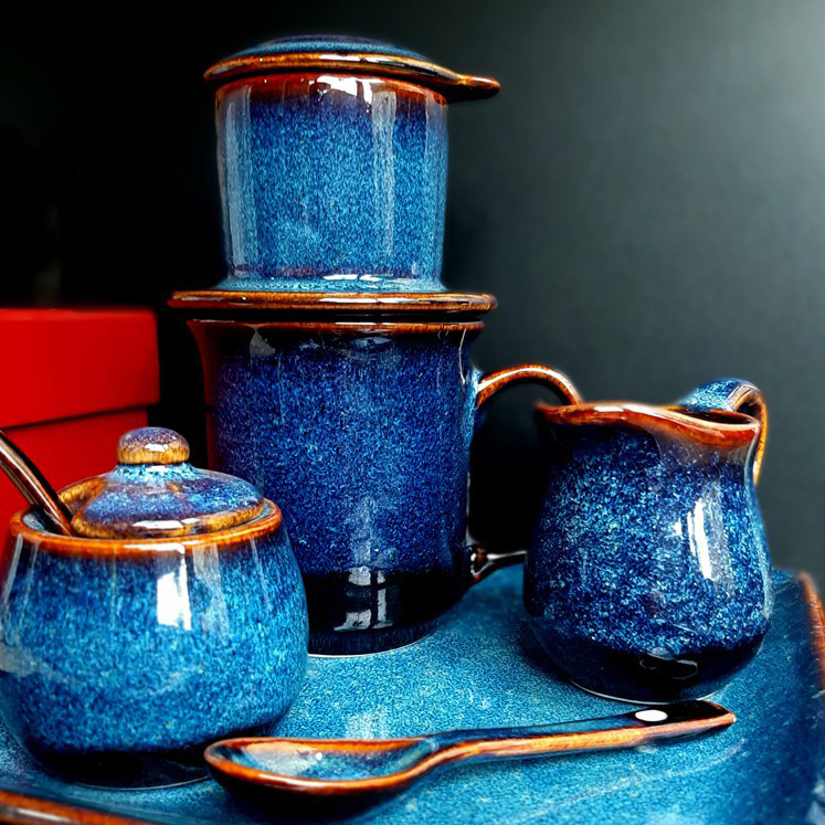 Bộ Quà Tặng Cà Phê Phin - Qùa Tặng Set pha cafe - GỐM UNIKA BÁT TRÀNG