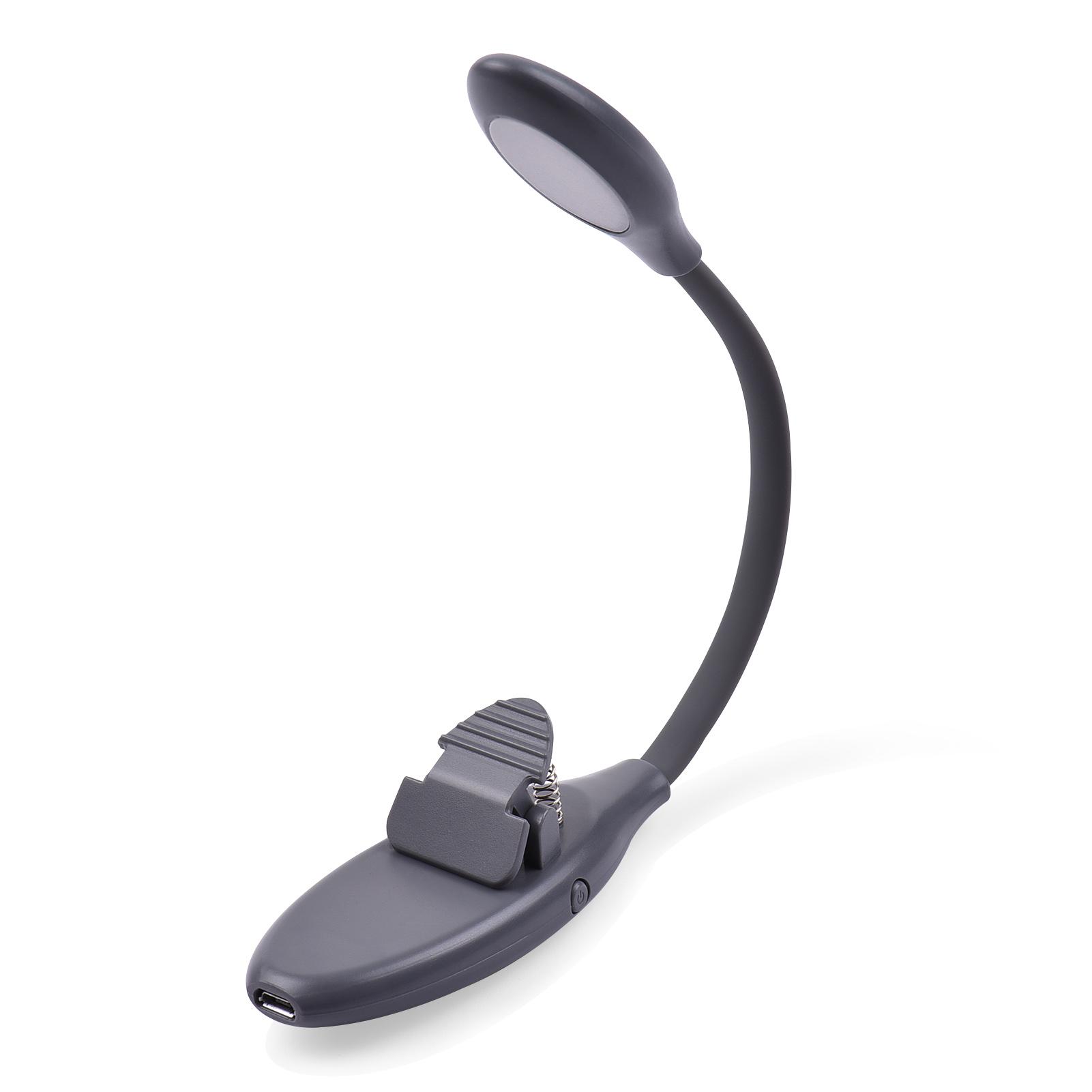 Rechargeable Book Light Clip-on Reading Light Eye-Care LED Light 3 Color Temperature Stepless Dimming with Magnet for