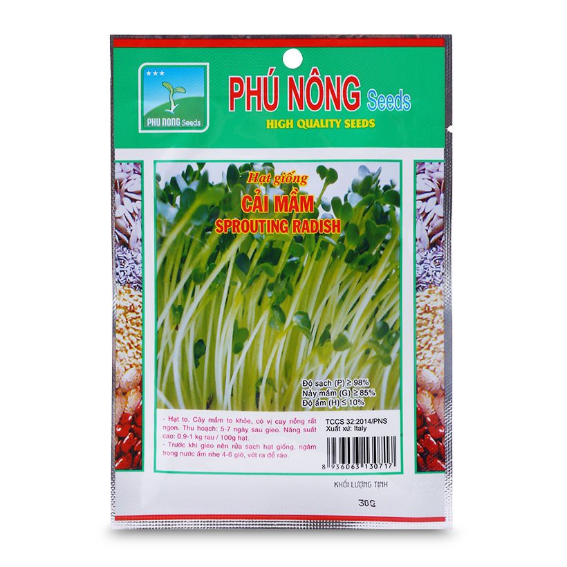 Hạt Giống Cải Mầm Sprouting Radish Phú Nông PN (30g/ Gói)