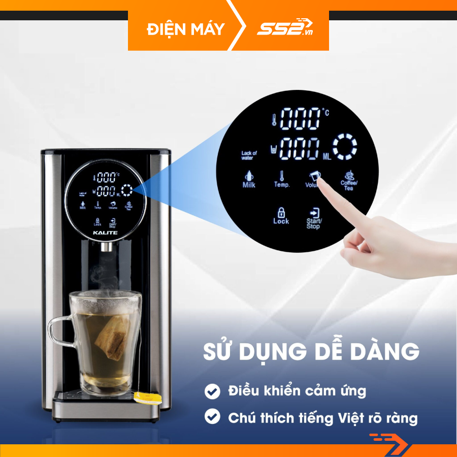 Bình thuỷ điện Kalite KL 888 dung tích 2,7L, bình pha trà pha cafe có lọc nước RO - Hàng chính hãng