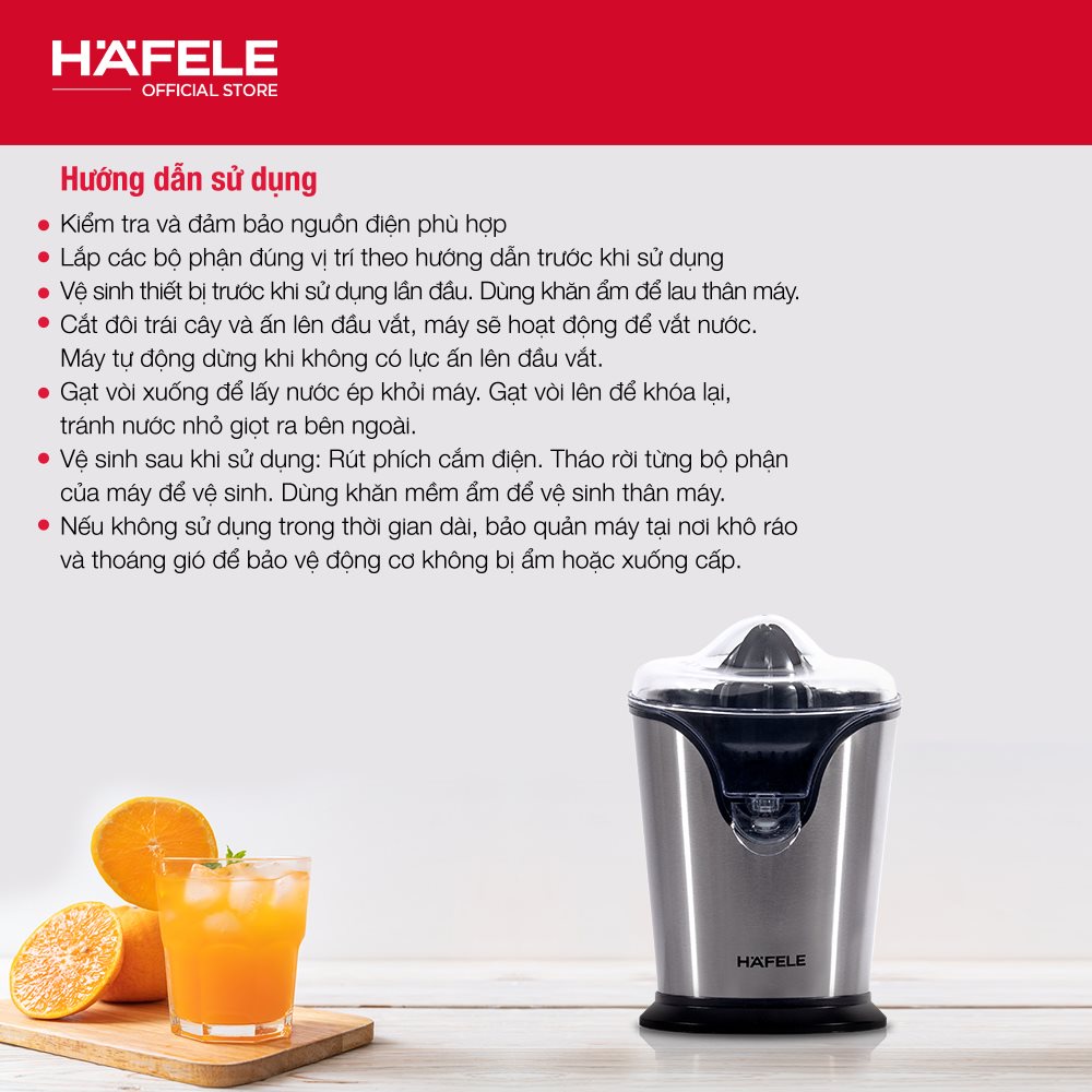 Máy Vắt Cam Hafele GS-401 - Hàng Chính Hãng