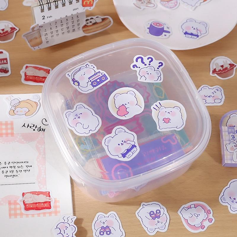 45 Sticker Miếng Dán Trang Trí Nhật Ký Hình Động Vật Dễ Thương