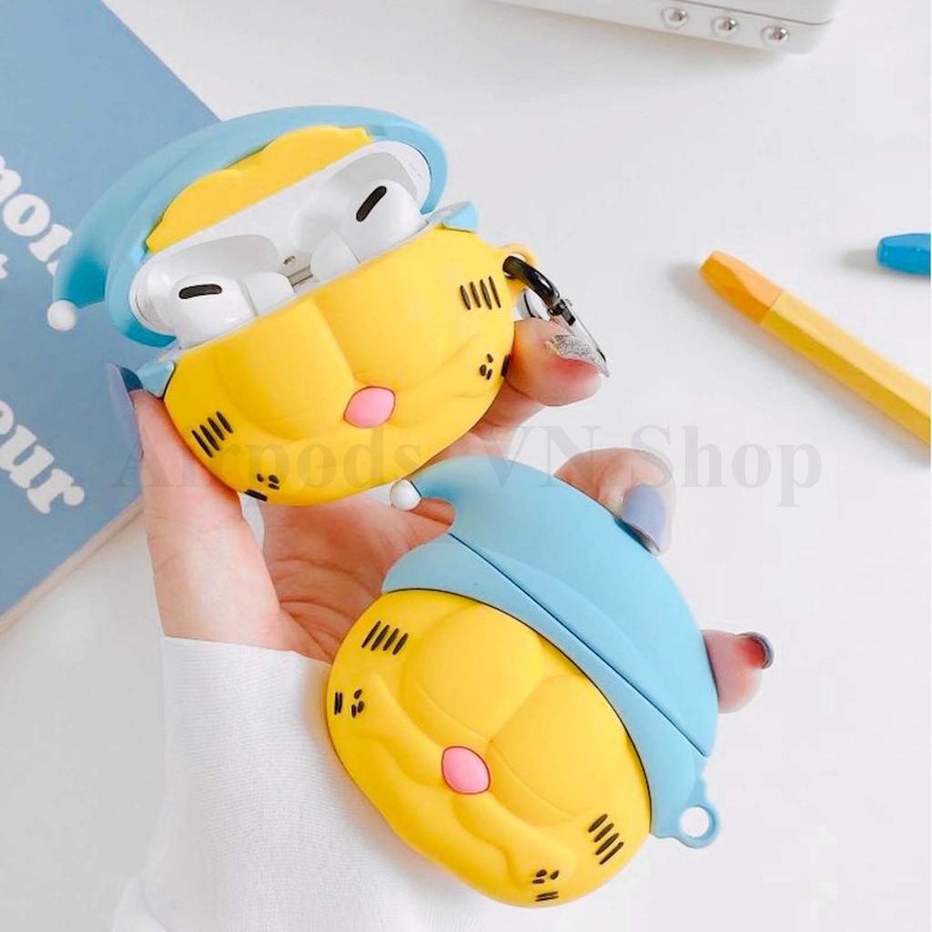 Bao Case Ốp dành cho airpod 1/2, Airpods Pro mèo Garfield siêu cool silicon cao cấp