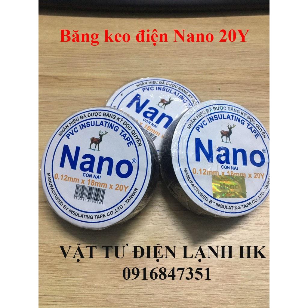COMBO 1 cây băng dính điện -cuộn dài 20Y - siêu dính Nano đen - trắng