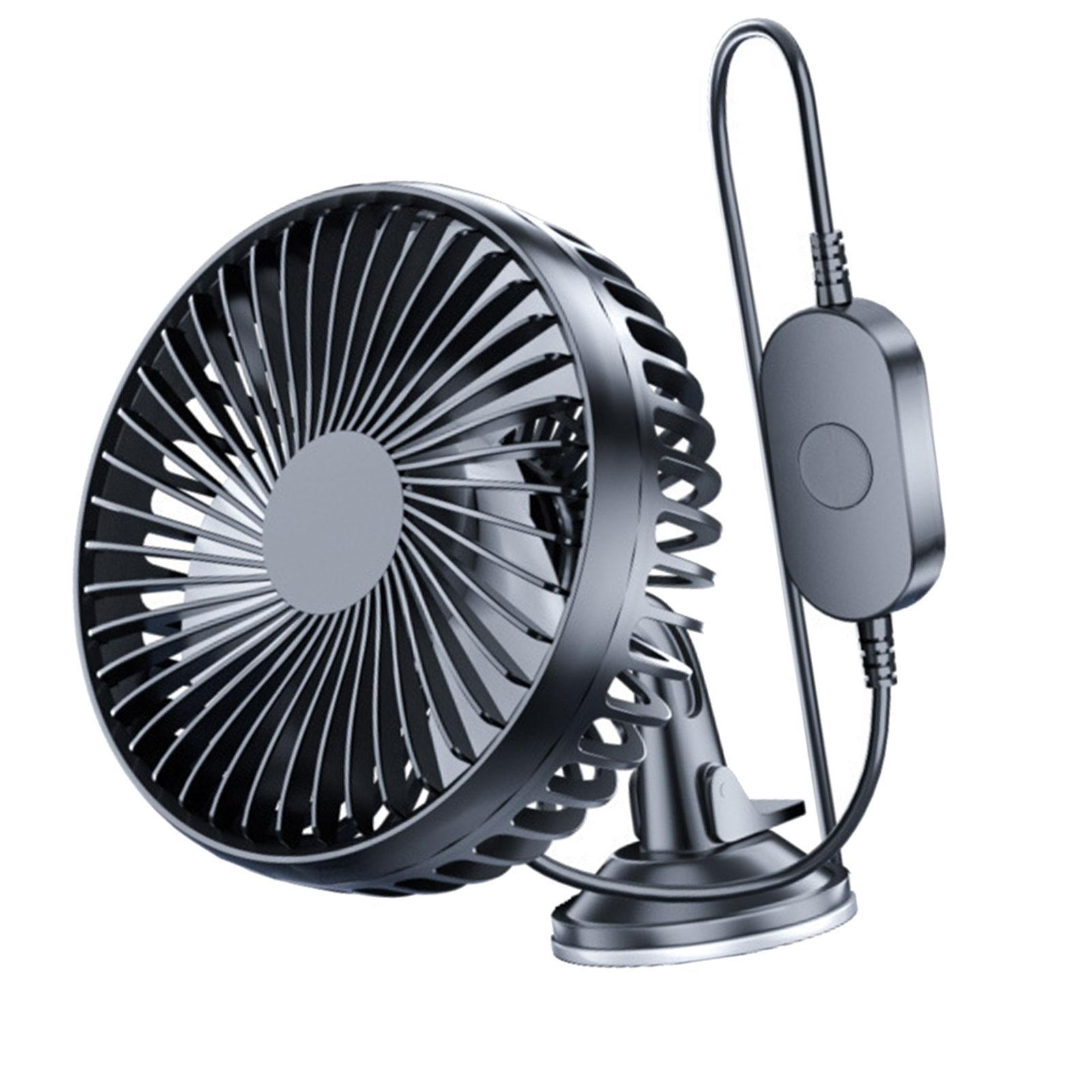 Electric Car Cooling Fan 12V 24V USB Sturdy Black Easily Install Strong Wind