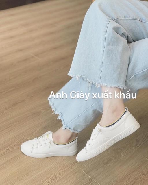 TT03 - Giày thể thao sneaker,giày nữ đế bằng da lì xỏ luôn không cần buộc dây tiện lợi, nhẹ êm viền cổ chun hottrend