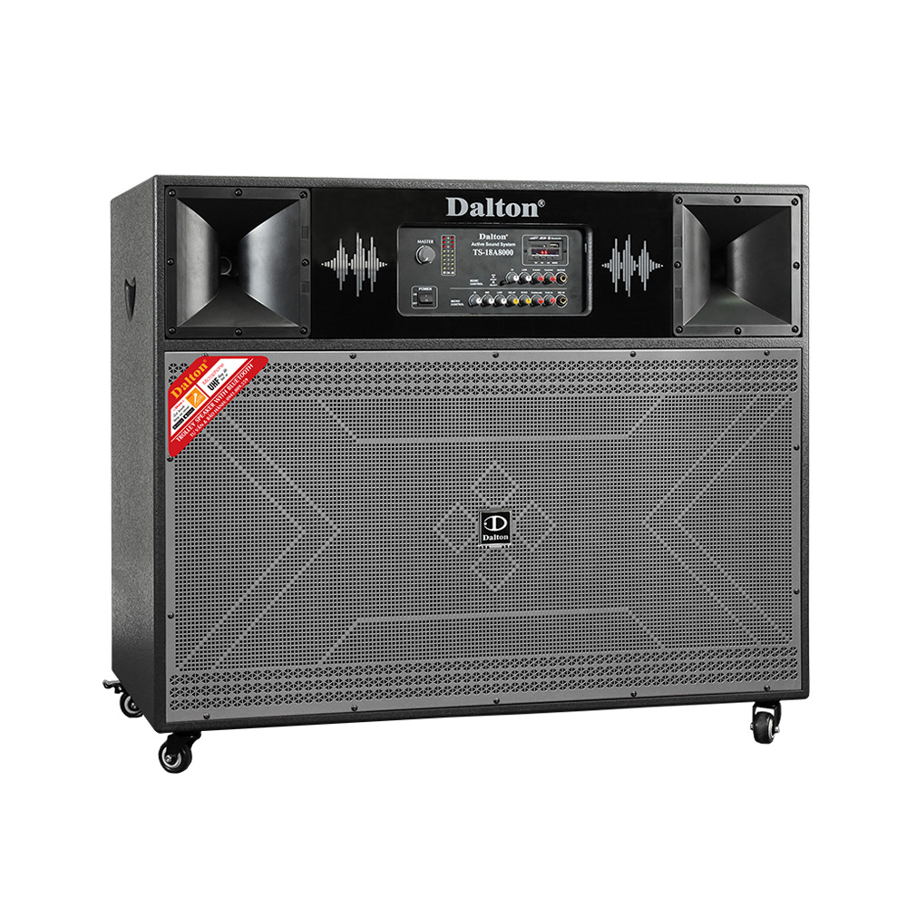 Loa karaoke công suất lớn 3000W, Dalton TS-18A8000 Bass loa 18 inches x 2, hệ thống 4 loa 2 đường tiếng, tặng kèm 2 micro không dây sóng UHF- Bảo hành loa12 tháng. HÀNG CHÍNH HÃNG