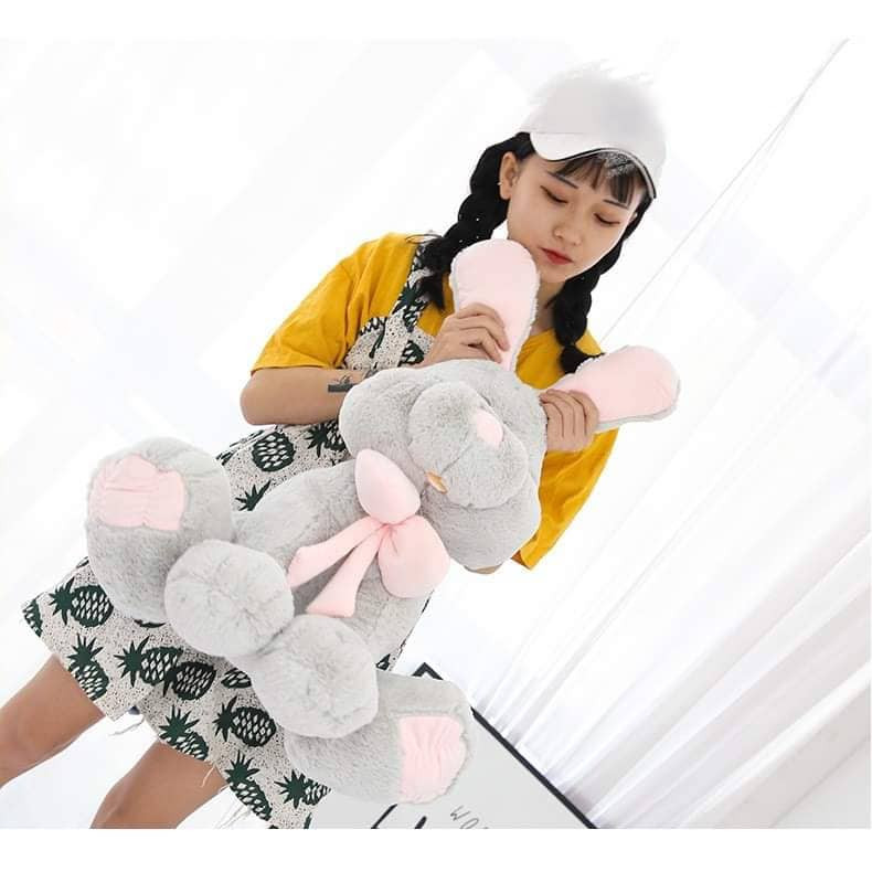 Thú bông Thỏ nhồi bông CAO CẤP xám siêu mềm mịn