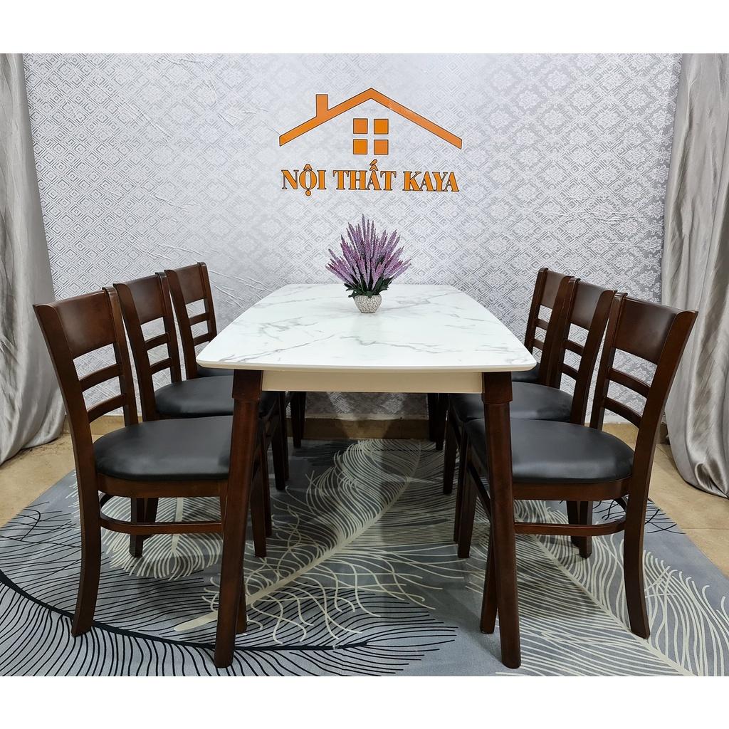 Bộ bàn mặt đá 6 ghế Mostar Mặt bàn đá với nguyên liệu được nhập khẩu từ Malaysia công nghệ Ý