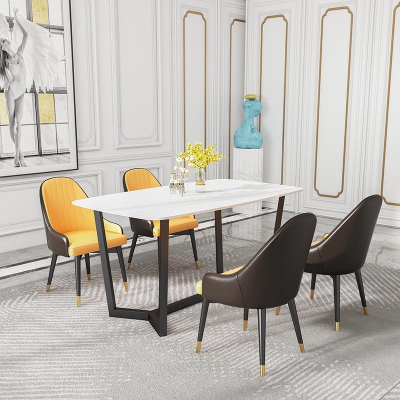 Bộ bàn ăn nhập khẩu 6 ghế mặt đá CERAMIC nhập khẩu, chân sắt sơn tĩnh điện - bảo hành 12 tháng