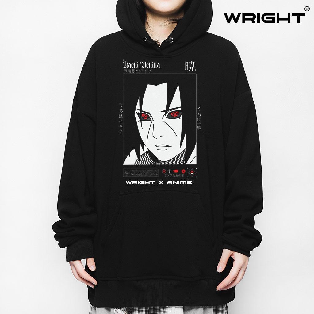 Áo hoodie anime wright uchiha itachi tái sinh oversize unisex