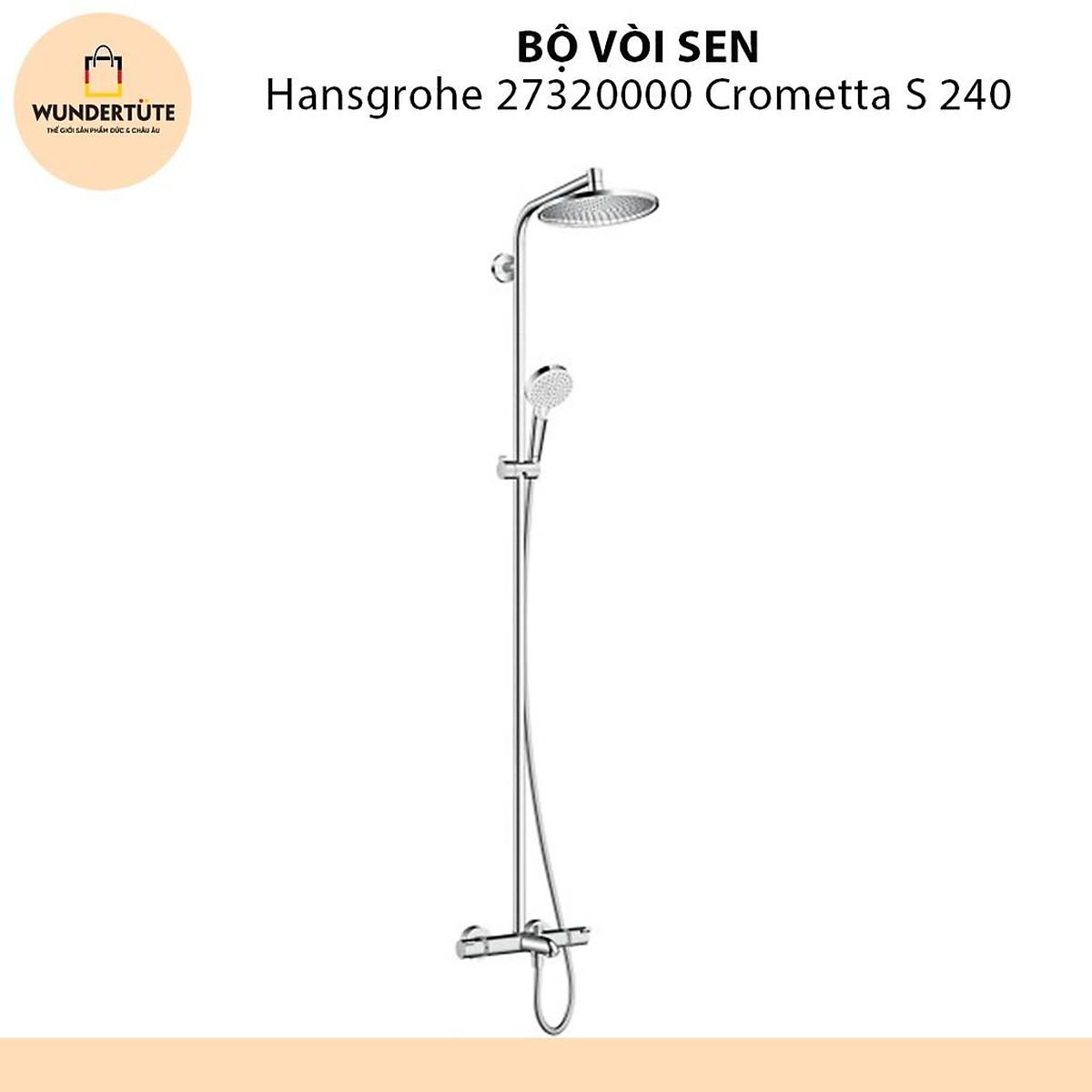 [MADE IN GERMANY]Bộ Sen Vòi Hansgrohe 27320000 Crometta S 240, Chất Liệu Thép Không Gỉ Cao Cấp, Sang Trọng