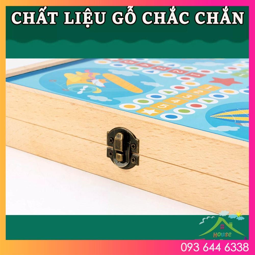 Bộ đồ chơi cờ đa năng 3trong1 / Cờ bay, cờ búng, cờ vua chất liệu gỗ cao cấp