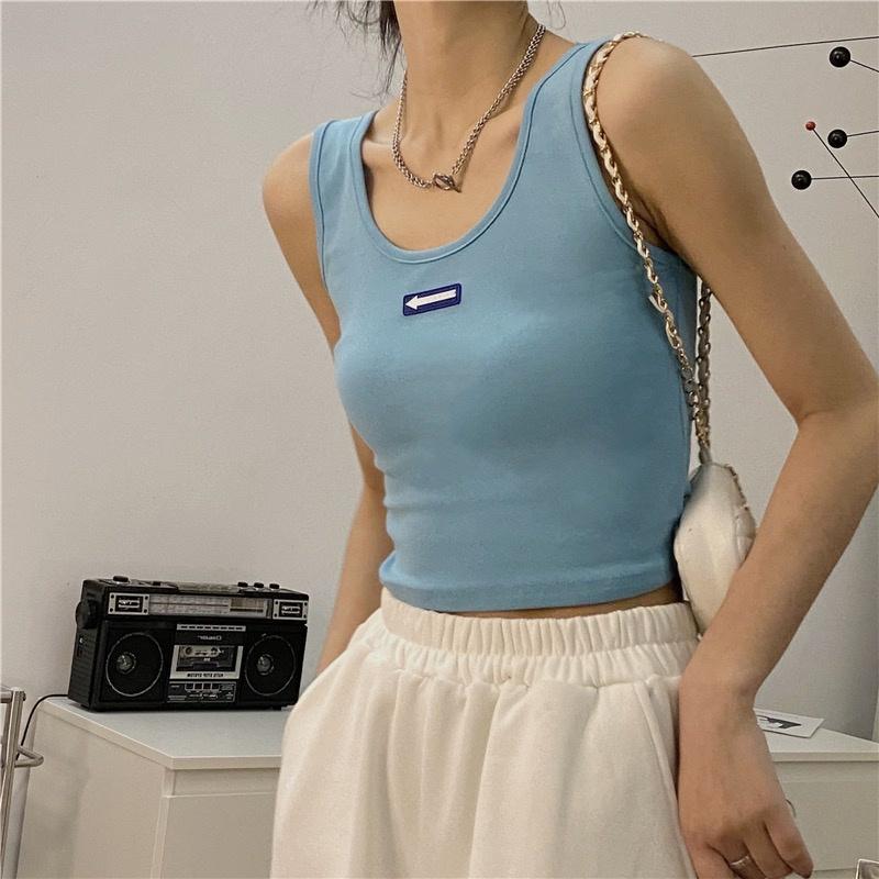 MS225 Áo ba lỗ len tăm croptop mũi tên