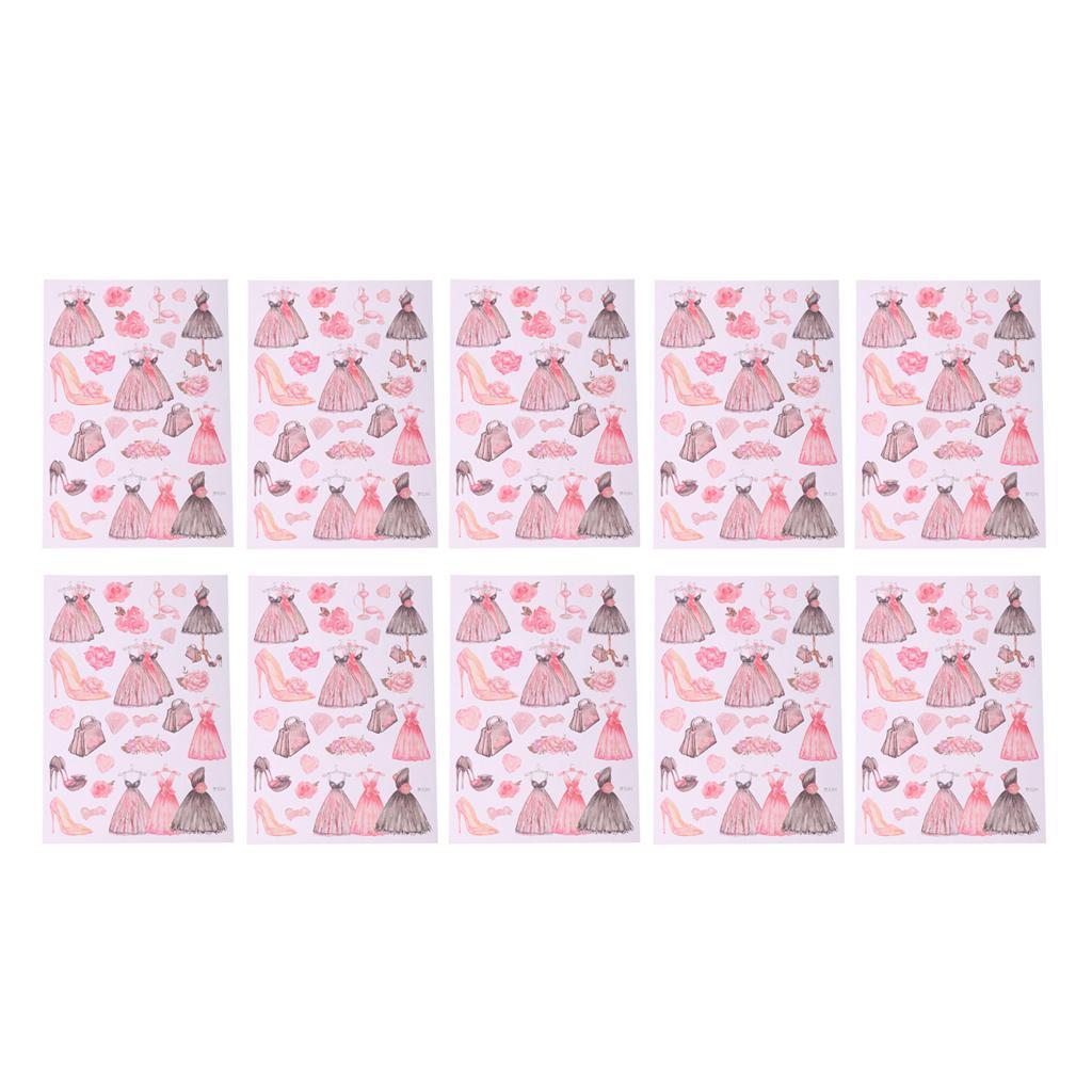 10 Sheets DIY Paper Stickers Diary Scrapbook Label Sticker Photo Album Decor