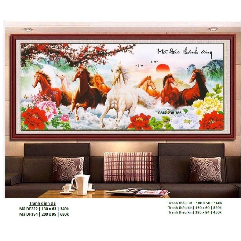 Tranh thêu chữ thập mã đáo thành công 3D