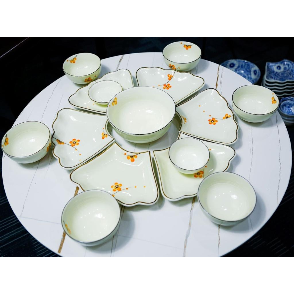 Bộ Hoa Mặt Trời - Bộ Hoa Cúng Bát Tràng - Hoa Mai Vàng
