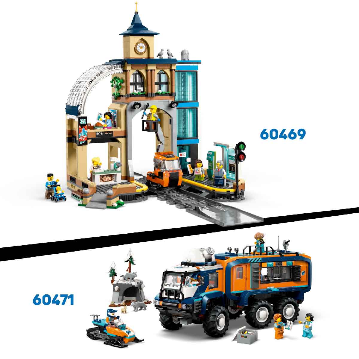 LEGO CITY 60470 Đồ Chơi Lắp Ráp Tàu Lửa Khám Phá Bắc Cực (1517 chi tiết)