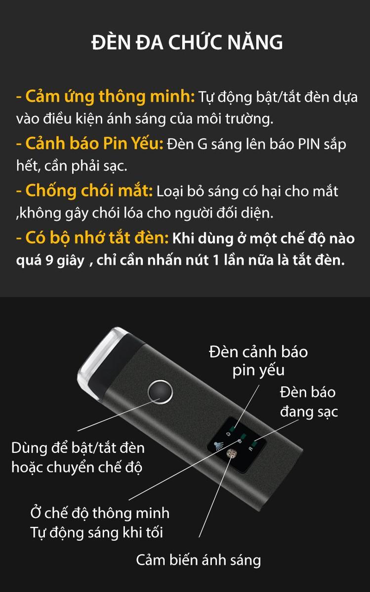 Đèn trước xe đạp siêu sáng, sạc USB HJ-047 - PN047