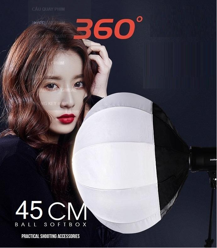 Softbox cầu 45cm khuyếch tán ánh sáng hàng chính hãng.