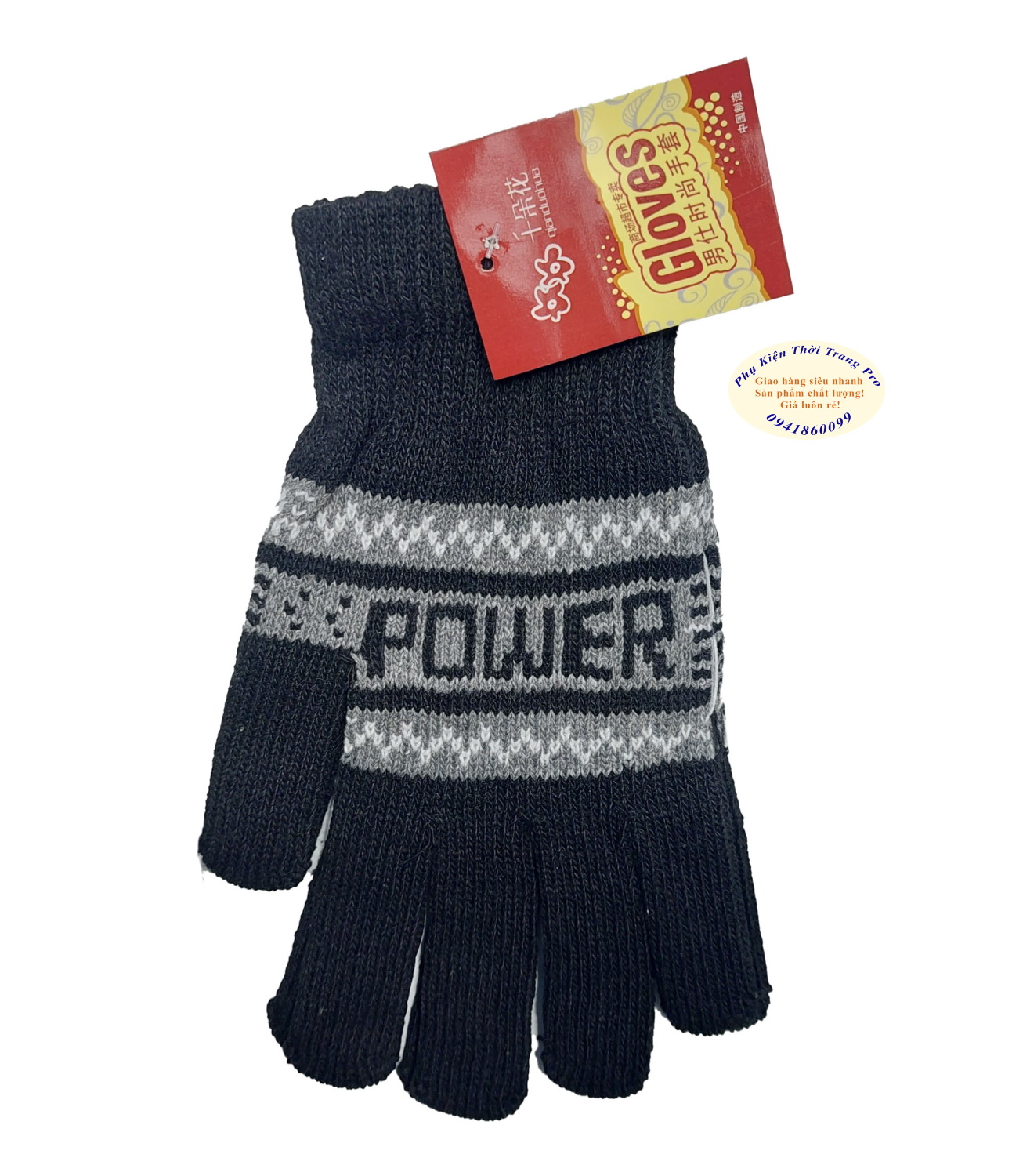Găng tay len Bao tay len dành cho nam Kiểu bít ngón Hiệu Gloves Chất liệu len co giãn, Chống nắng, Thoải mái khi đeo