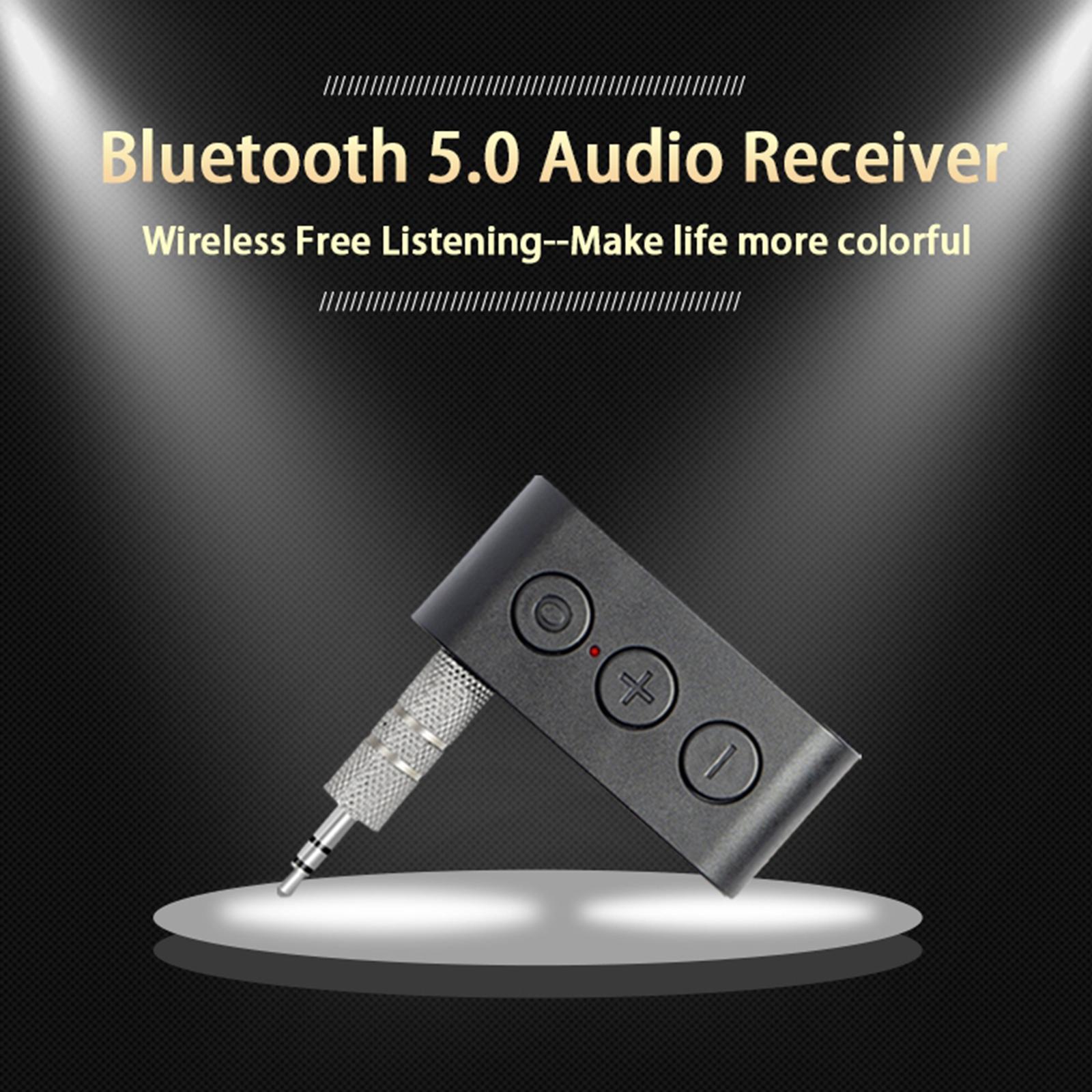 Wireless AUX Bluetooth Receiver Kit 3.5mm Output Built-in Microphone for Home Audio