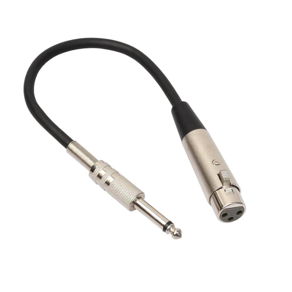 2X XLR 3-Pin Female to 1/4inch Male Jack Cord Stereo Adapter Audio