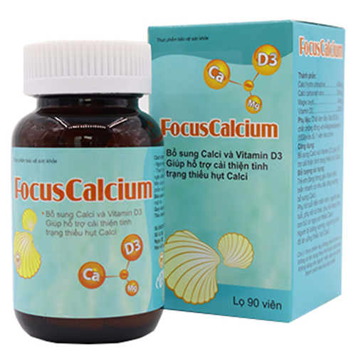 Combo 2 Hộp Viên Uống Canxi Cho Người Lớn Focuscalcium - Giúp Bổ Sung Canxi D3 Magie, Tăng Chiều Cao, Bổ Sung Canxi Cho Mẹ Bầu, Người Thiếu Hụt Canxi . Hàng Chính Hãng. Lọ 90 Viên