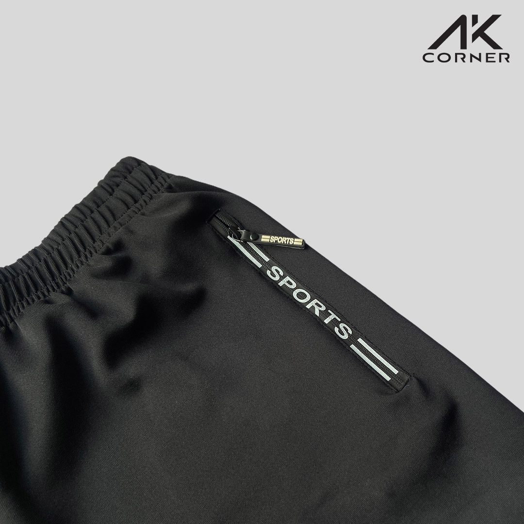 Combo 2 cái quần đùi nam thể thao Sport vải Thun Poly 2 Da thoáng mát, hút ẩm tốt, độ co giãn tốt - Màu đen và xanh đen