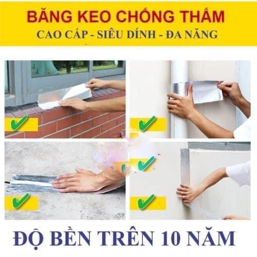 Băng Keo Chống Thấm, Chống Dột Dán Siêu Dính Trên Mọi Bề Mặt, Dán Mái Tôn, Dán Tường, Dán Ống Nước