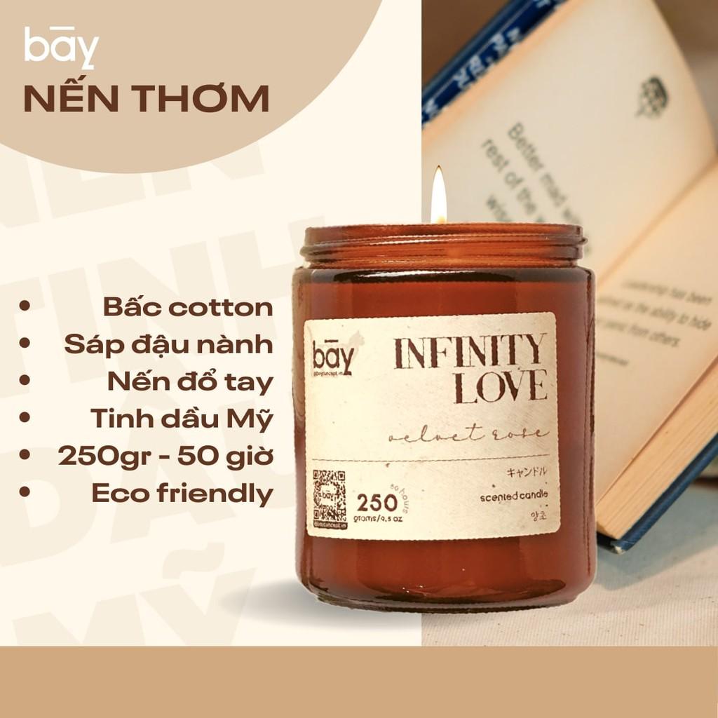 Nến thơm phòng Infinity love ️BEST SELLER️, tinh dầu nhập khẩu Mỹ,  khử mùi, sáp đậu nành, bấc cotton, không khói