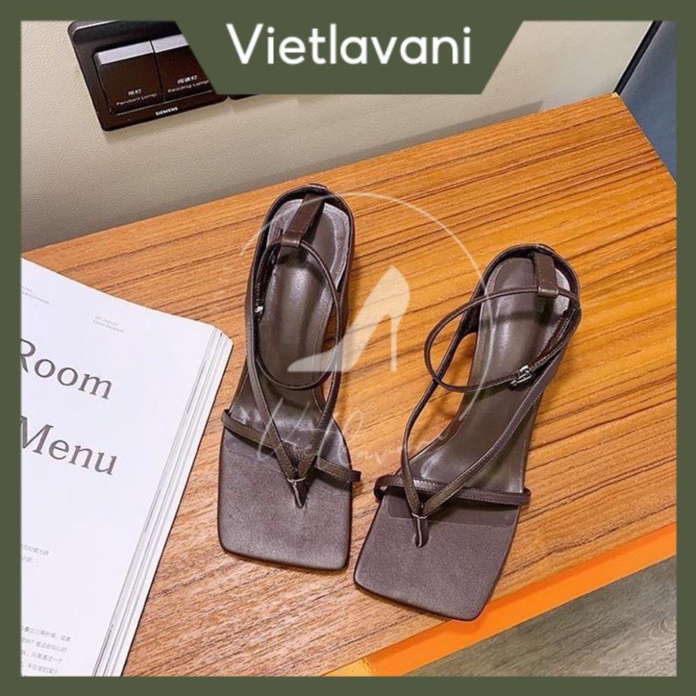 Hot 2023 Giày sandal nữ vietlavani mã S17 mũi vuông gót nhọn cao 7cm hàng đẹp có 2 màu trắng và đen