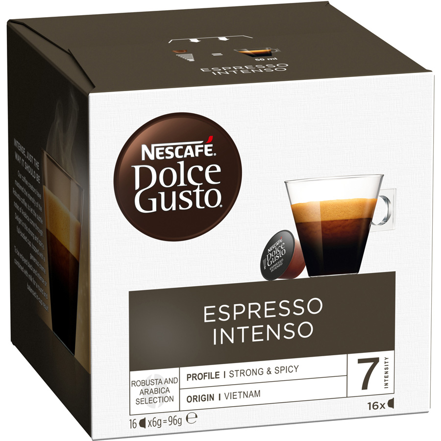 Hộp 16 Viên Nén Cà Phê Rang Xay Nescafe Dolce Gusto - Espresso Intenso (96g)