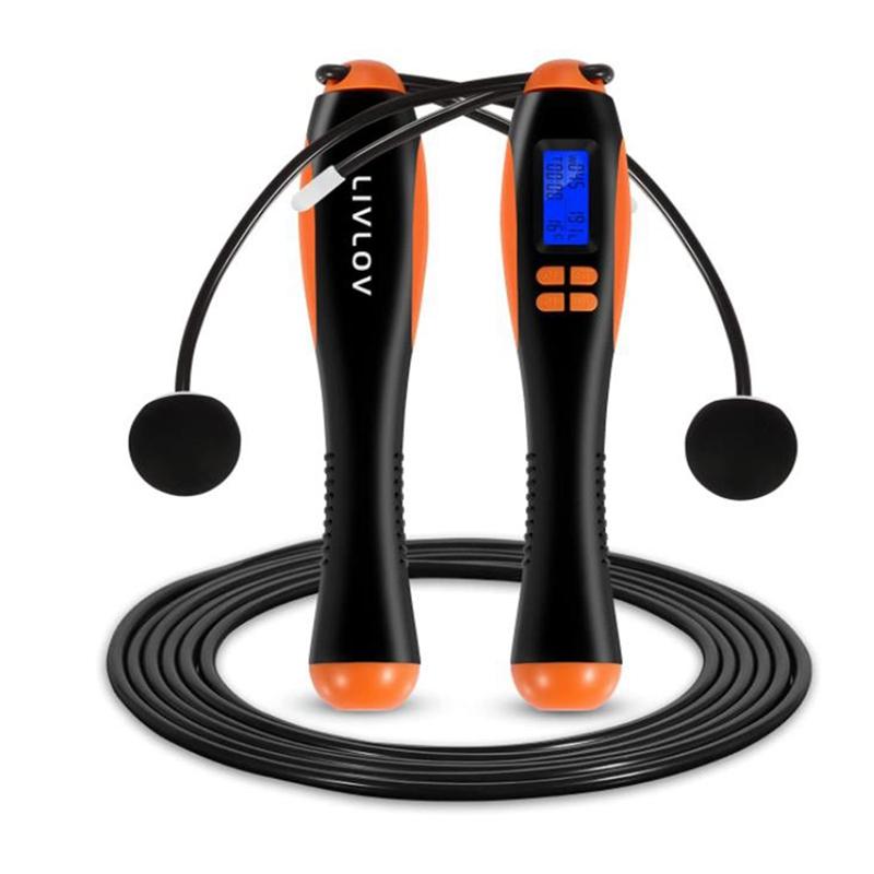 LIVLOV Có Trọng Số Dây Nhảy, Với Lượng Calo Phản & Nhắc Nhở Đồng Hồ Báo Thức, Cho Thể Dục Tập Thể Dục, Chiều Dài Có Thể Điều Chỉnh, bá Tước Dây Nhảy