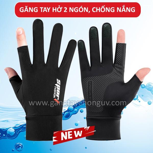 Găng tay chống nắng đi xe máy hở 2 ngón | Bao tay hở 2 ngón cho nam nữ vải mềm, chống nắng, co giãn, ôm tay GSUN HN