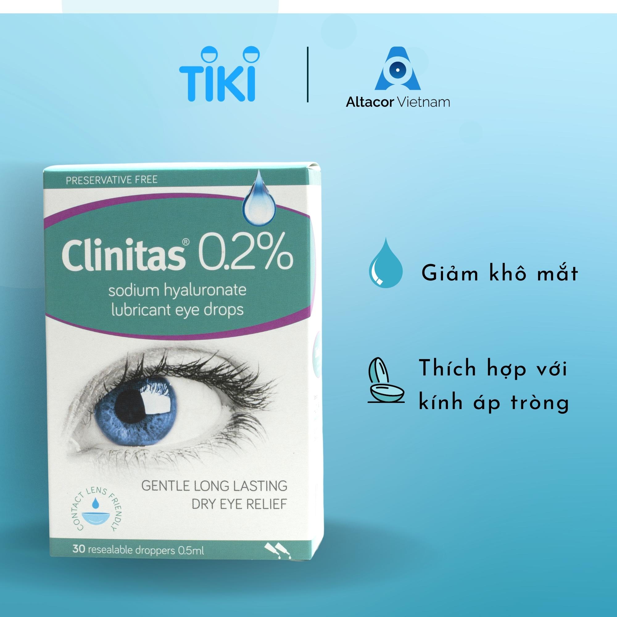 Clinitas 0.2% - Nước nhỏ mắt, nước mắt nhân tạo hộp 30 tép - Ý - [CHÍNH HÃNG