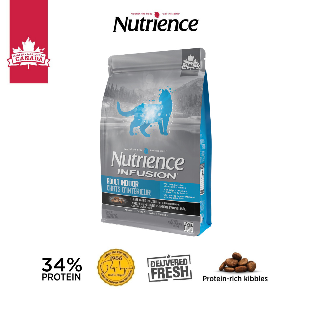 (MỚI) Nutrience Infusion Cá Biển cho Mèo trưởng thành - Cá biển, dầu cá hồi và rau củ quả tự nhiên