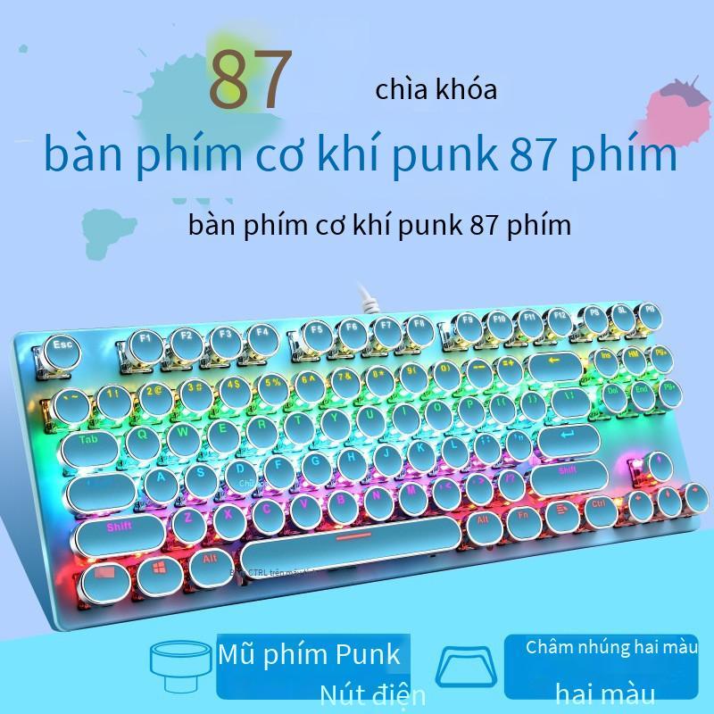 Phong Cách Mới Nhất Nguồn Thực Bàn Phím Cơ Punk 87 Phím Xanh Trục Trò Chơi Thể Thao Điện Tử Văn Phòng Máy Tính Xách Tay Bàn Phím Cơ