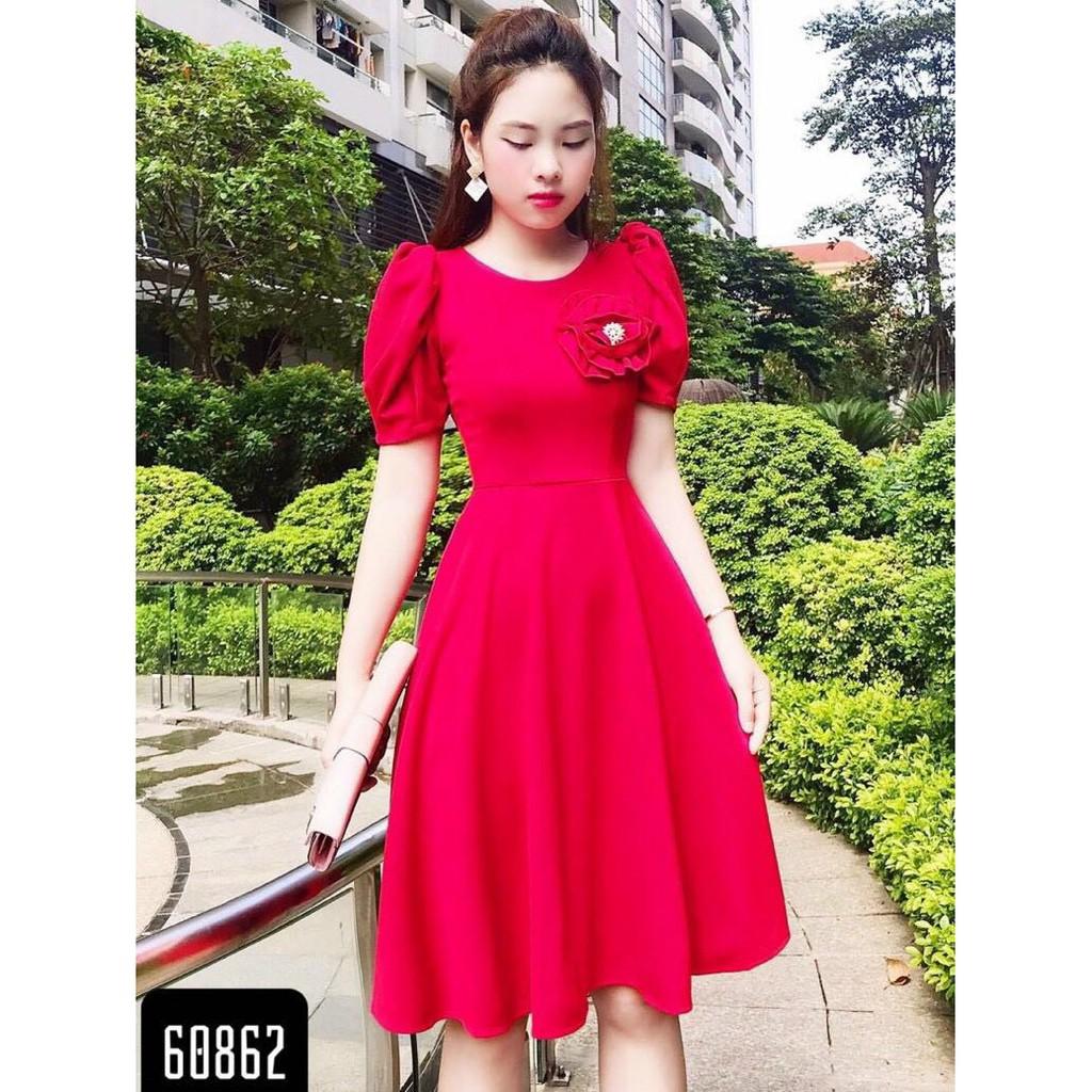 ĐẦM XÒE DỰ TIỆC KÈM HOA ĐÍNH NGỌC DỄ THƯƠNG